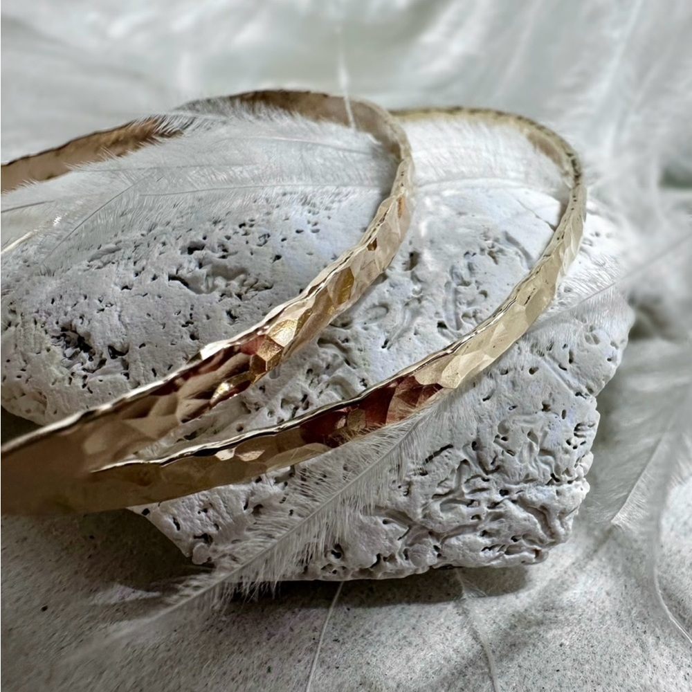 Cleopatra Bracelet 14k Gold-Filled Hammered Bangle by Aniri Designs